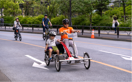 外周道路自転車体験試乗